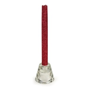 The Holiday Aisle Battery Operated Red Glittered LED Flameless Christmas Taper Candle THDA7041